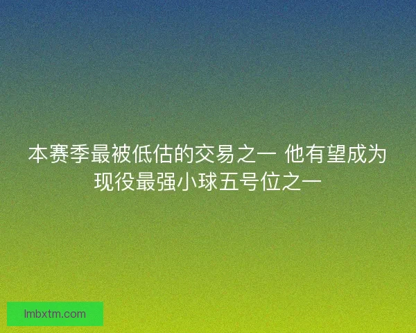 本赛季最被低估的交易之一 他有望成为现役最强小球五号位之一 本赛季最被低估的交易之一 他有望成为现役最强小球五号位之一