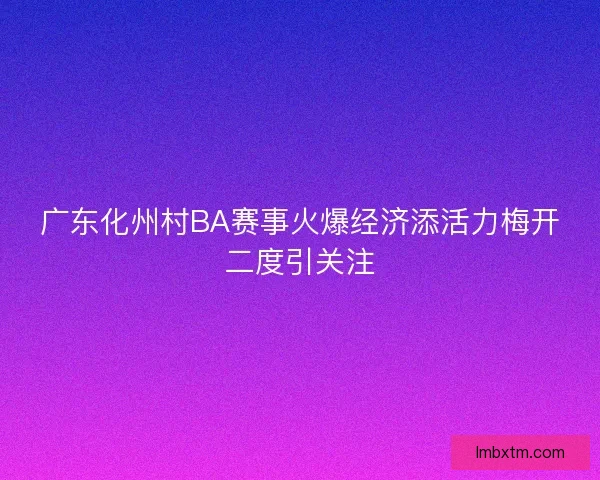 广东化州村BA赛事火爆经济添活力梅开二度引关注 广东化州村BA赛事火爆经济添活力梅开二度引关注