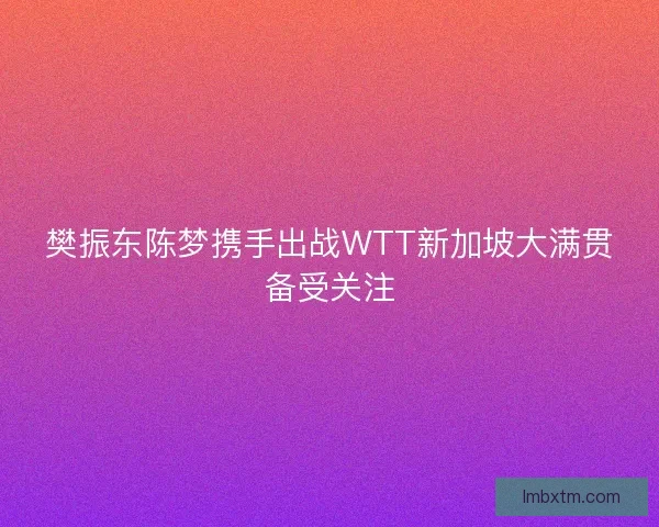 樊振东陈梦携手出战WTT新加坡大满贯备受关注